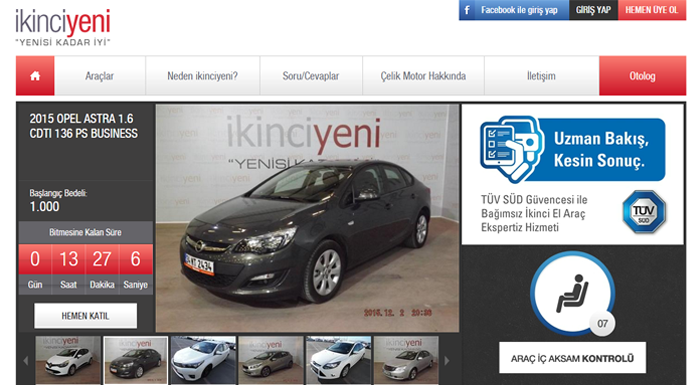 ikinciyeni.com, 2015'de 12 bin araç sattı