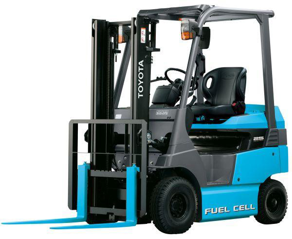 Toyota'dan hidrojen yakıt hücreli forklift.
