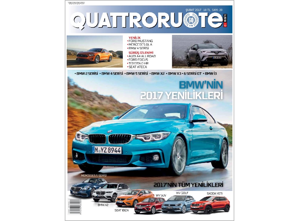 QUATTRORUOTE TÜRKİYE ŞUBAT SAYISI BAYİİLERDE!