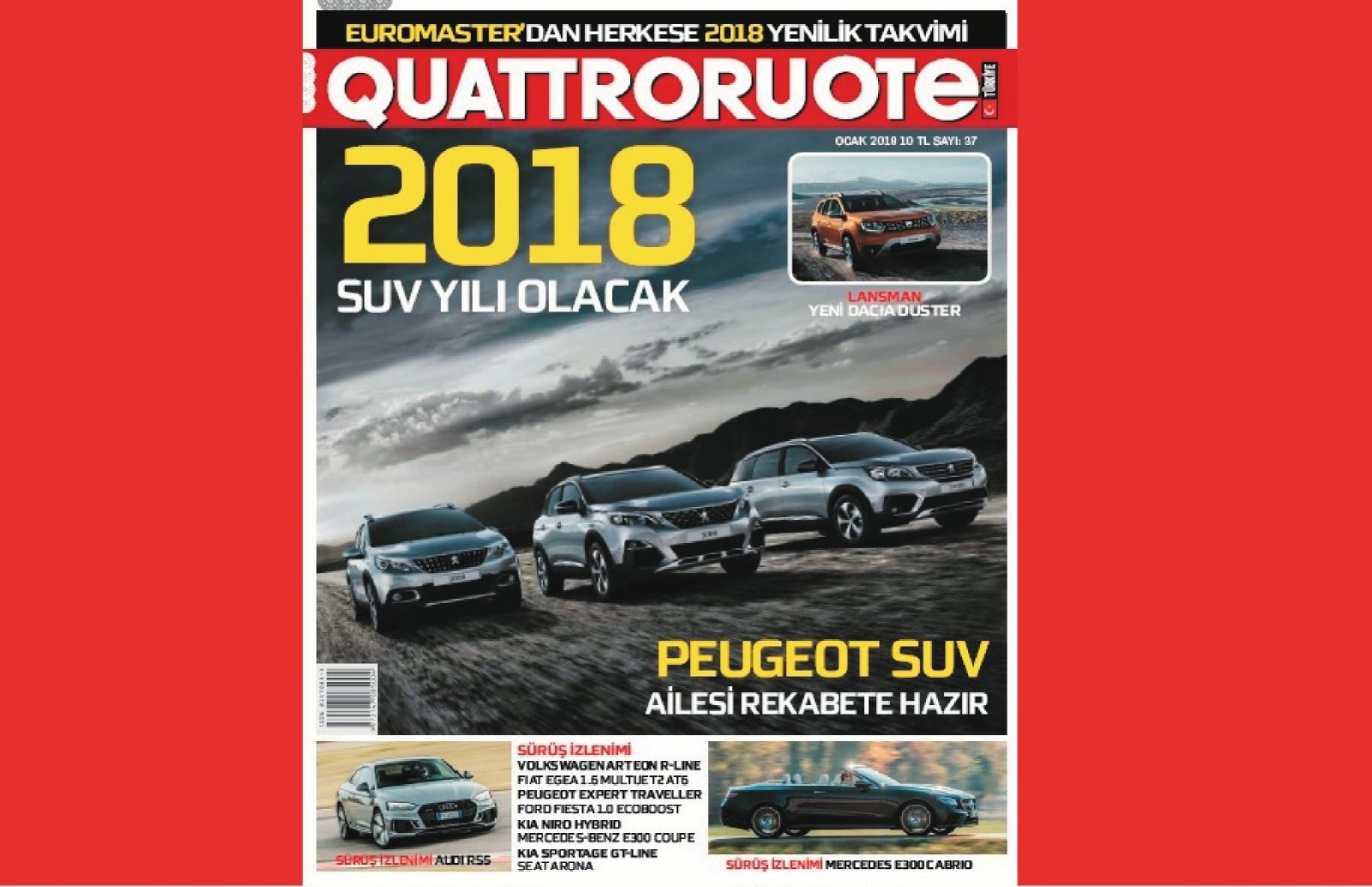 Quattroruote Türkiye Ocak sayısı bayilerde