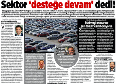 Sektör “desteğe devam” dedi!