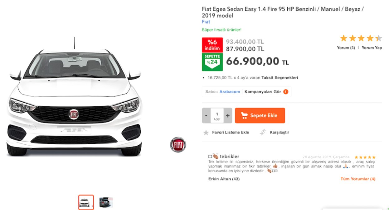 Hepsiburada’nın satış oyunu FIAT’tan geri döndü!