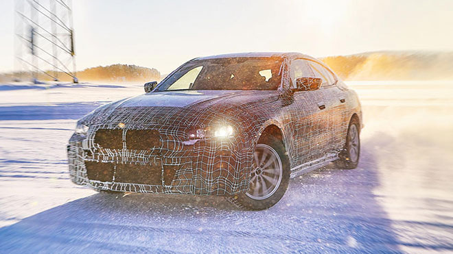 Elektrikli BMW i4 kış testlerinde
