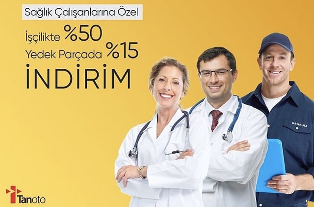 Tanoto Renault'dan sağlık çalışanlarına özel indirim!