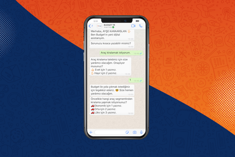 Whatsapp üzerinden araç kiralama hizmeti