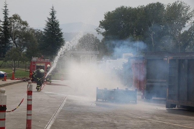 Fabrikada yangın tatbikatı