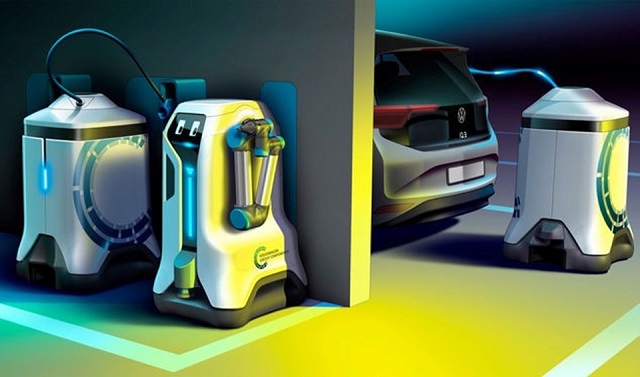 Elektrikli araçlar için şarj robotu geliştirdi